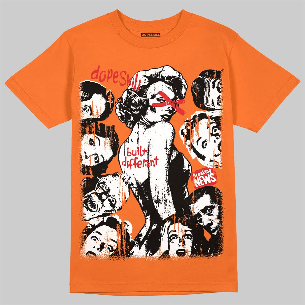 'Orange Citrus' 3s DopeSkill T-Shirt Built Different Graphic