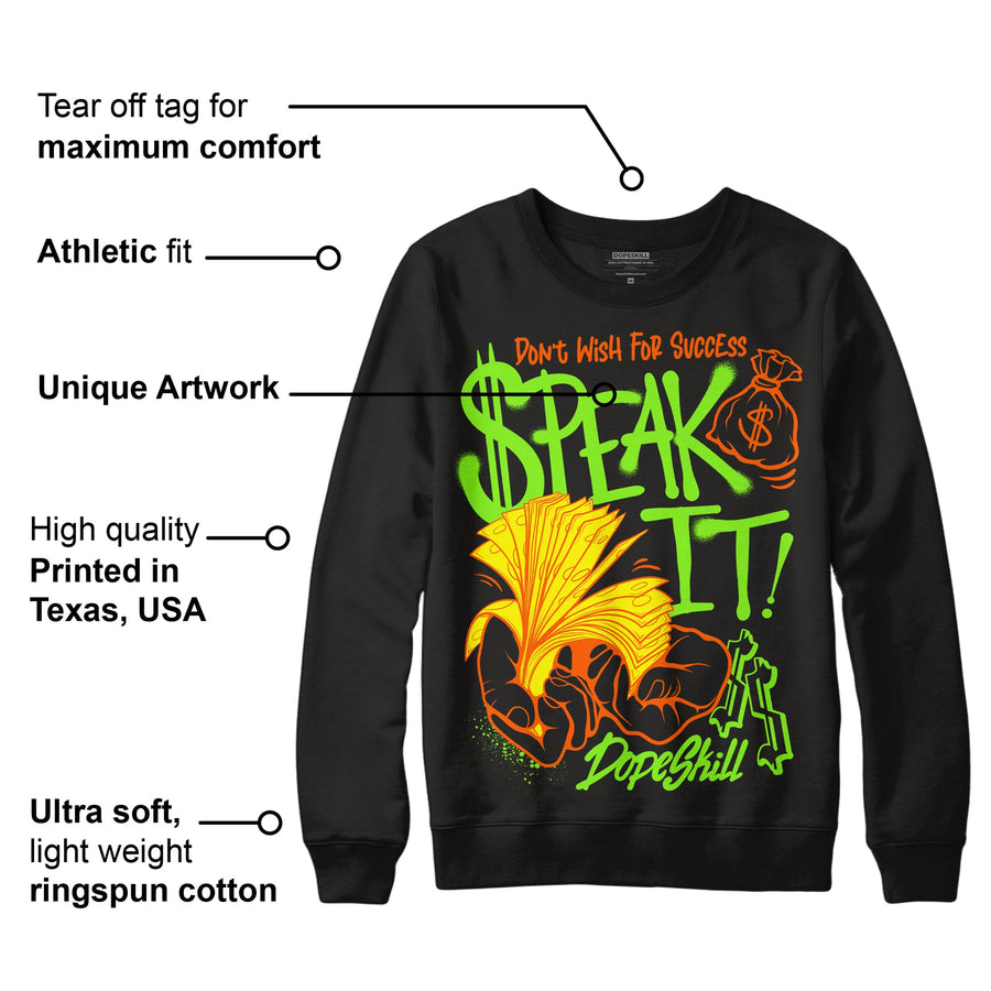 Neon Green Collection DopeSkill Sweatshirt Speak It Graphic
