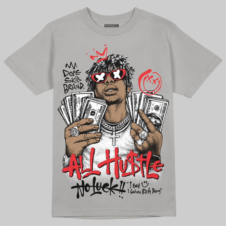 Grey 'All Hustle No Luck' DopeSkill Graphic T-Shirt