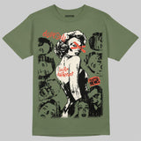 Medium Olive 3s DopeSkill T-Shirt Built Different Graphic