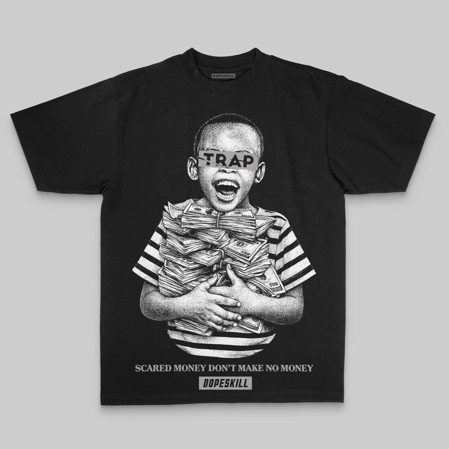 Grey Oversize Print Scared Money Don't Make No Money DopeSkill Graphic T-shirt