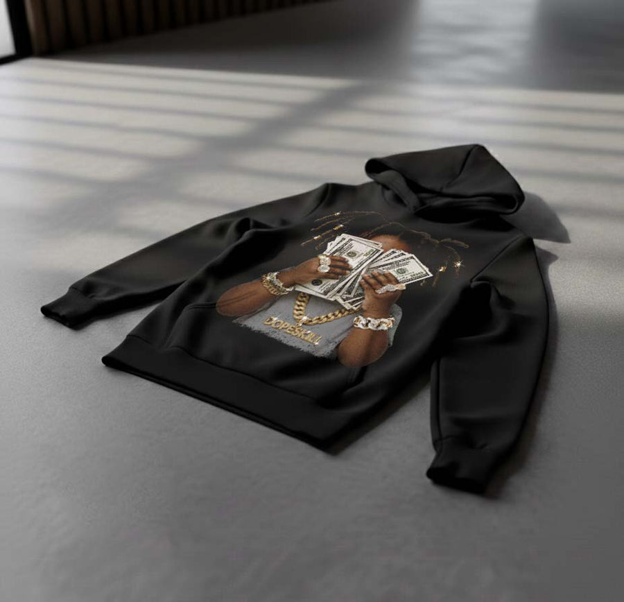 Wolf Grey 5s DopeSkill Hoodie Sweatshirt Rich Youth Graphic