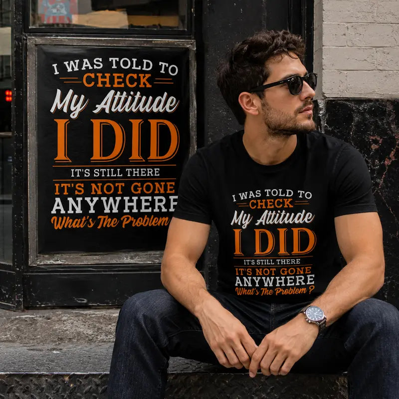 Men's Menswear Casual Streetwear Tee - Black Short-Sleeve Round Neck Streetwear Top with Bold Text Sarcastic Quote Graphic Design, Dad Gift