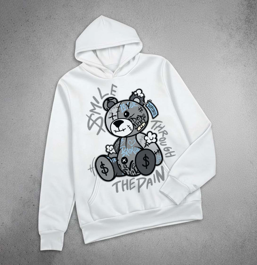 Wolf Grey 5s DopeSkill Hoodie Sweatshirt Smile Through The Pain Graphic