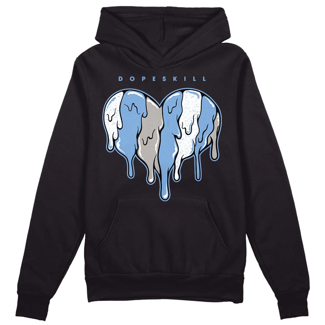 University Blue 5s DopeSkill Hoodie Sweatshirt Slime Drip Heart Graphic