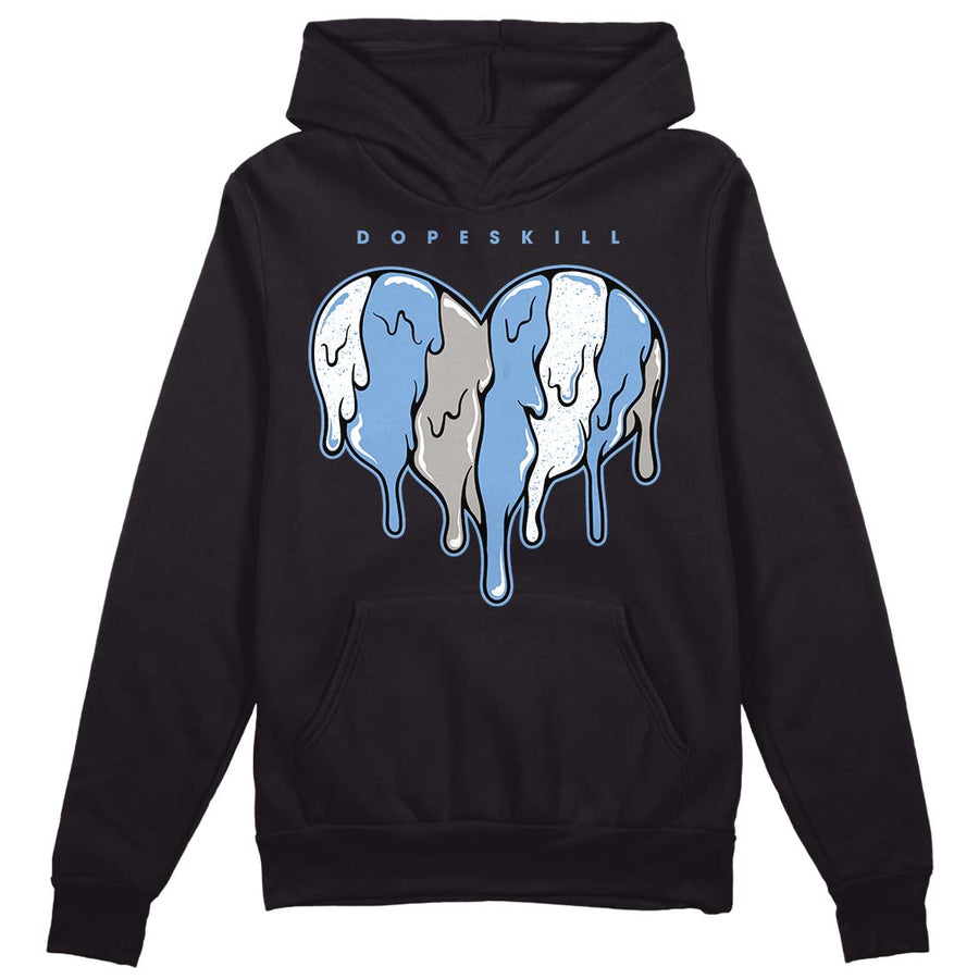 University Blue 5s DopeSkill Hoodie Sweatshirt Slime Drip Heart Graphic