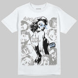 White Metallic 5s DopeSkill T-Shirt Built Different Graphic