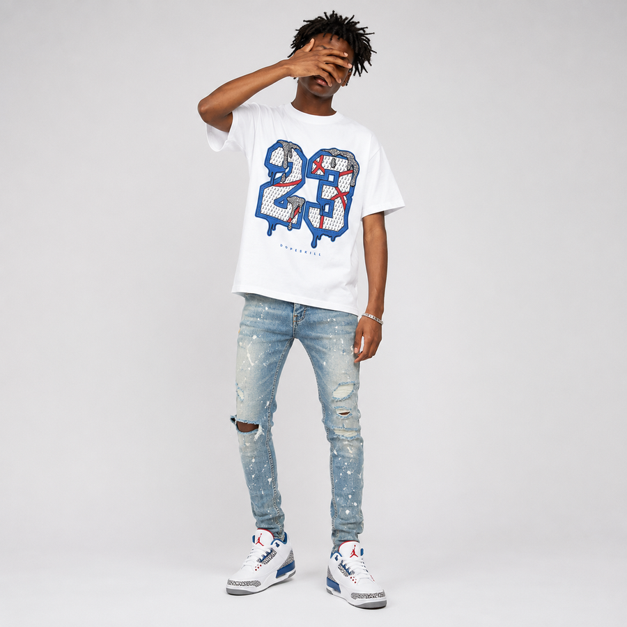 “True Blue” 3s DopeSkill T-Shirt No.23 Graphic