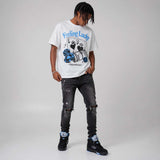 Black University Blue 5s DopeSkill T-Shirt Feeling Lucky Graphic