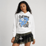 Black University Blue 5s DopeSkill Hoodie Sweatshirt Out Here Being Cute Graphic