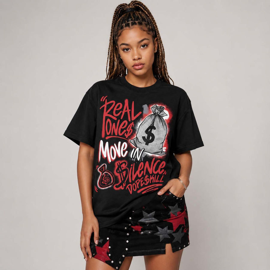 Foamposite One "Gym Red" DopeSkill T-Shirt Real Ones Move In Silence Graphic