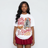 Sunset 5s DopeSkill T-Shirt Real Ones Move In Silence Graphic