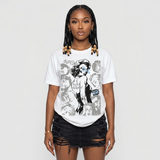 White Metallic 5s DopeSkill T-Shirt Built Different Graphic