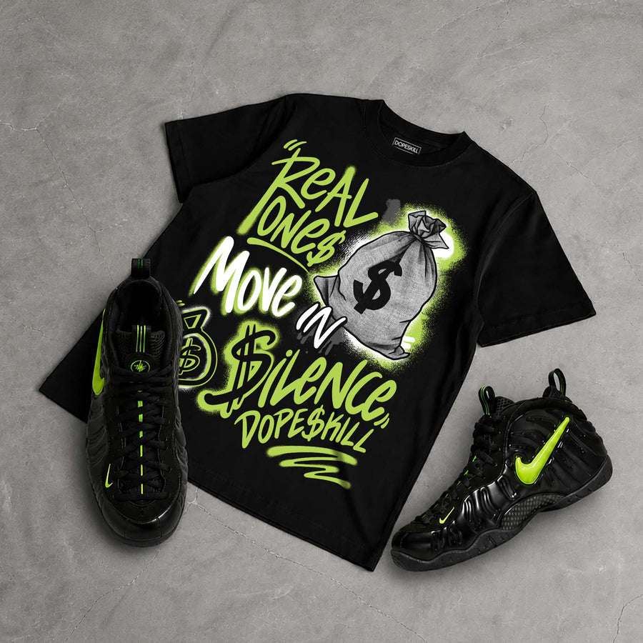 Foamposite One "Voltage" DopeSkill T-Shirt Real Ones Move In Silence Graphic