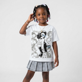 White Metallic 5s DopeSkill T-Shirt Built Different Graphic