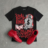Foamposite One "Gym Red" DopeSkill T-Shirt Real Ones Move In Silence Graphic