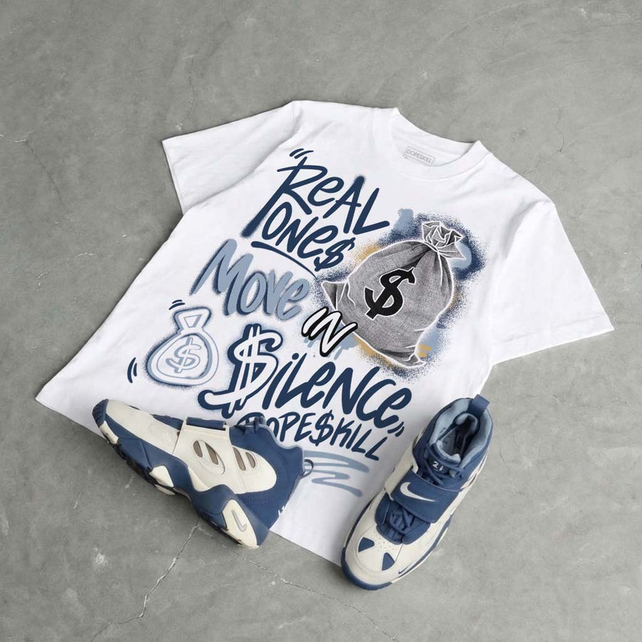 Diamond Turf II “Blue Grey” DopeSkill T-Shirt Real Ones Move In Silence Graphic