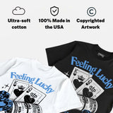 Black University Blue 5s DopeSkill T-Shirt Feeling Lucky Graphic