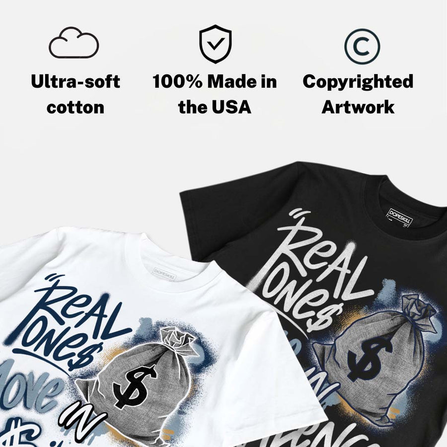 Diamond Turf II “Blue Grey” DopeSkill T-Shirt Real Ones Move In Silence Graphic