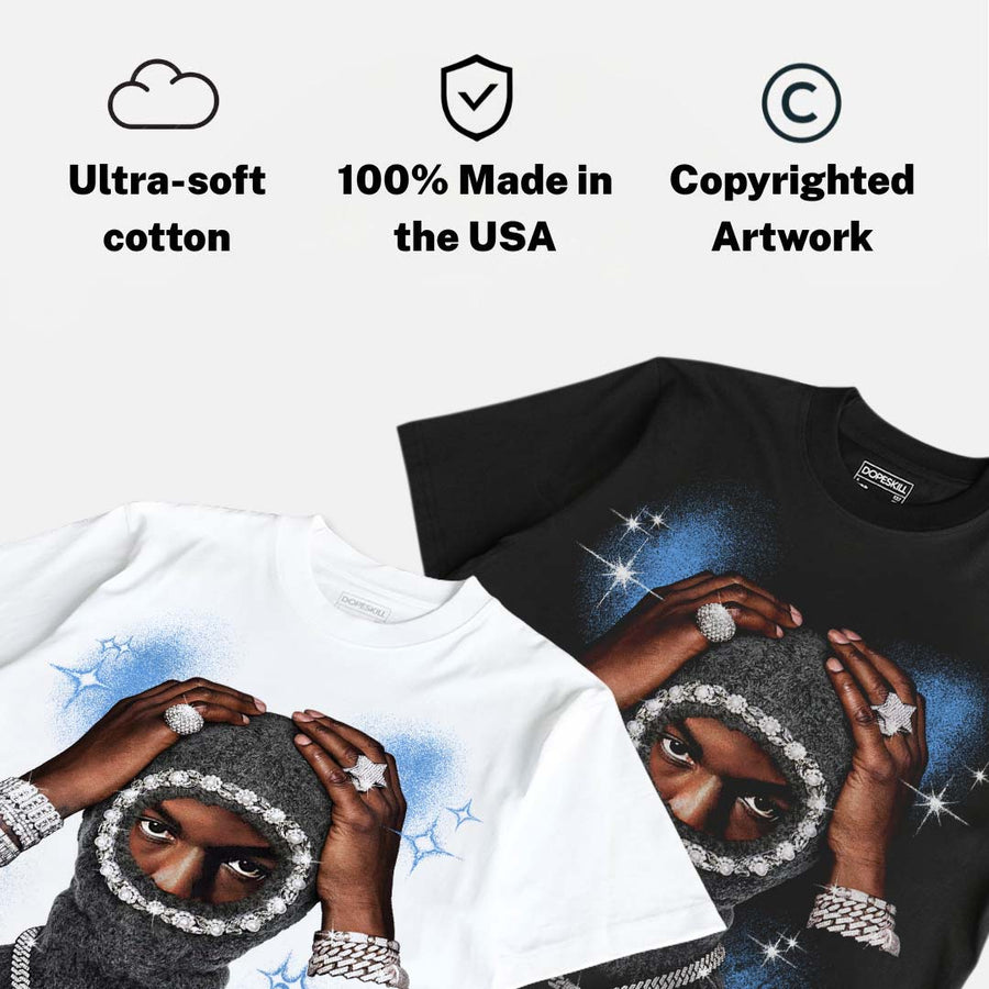 Black University Blue 5s DopeSkill T-Shirt Key of Life Graphic