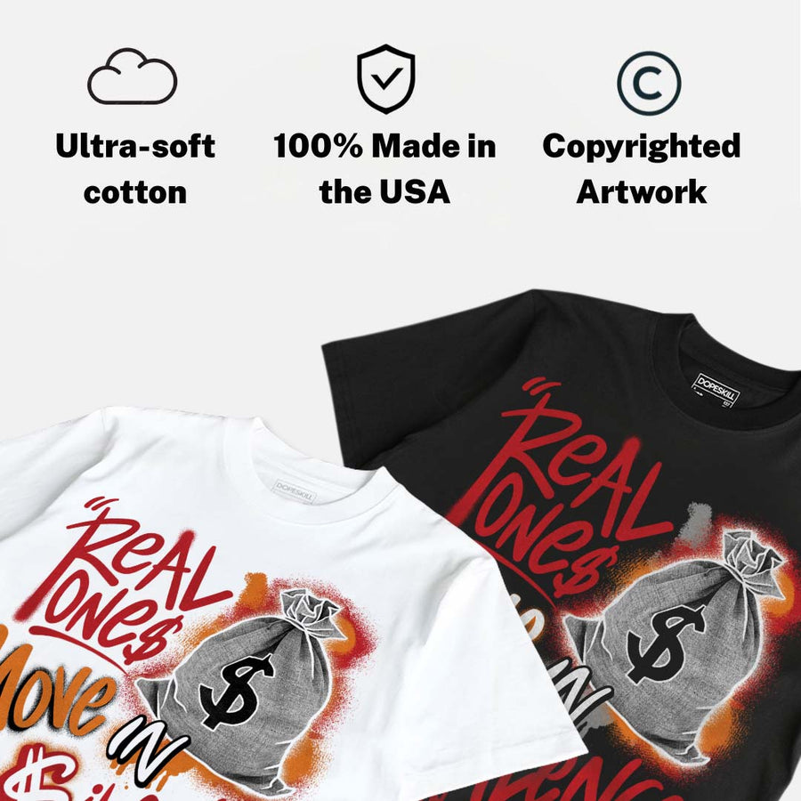 Sunset 5s DopeSkill T-Shirt Real Ones Move In Silence Graphic