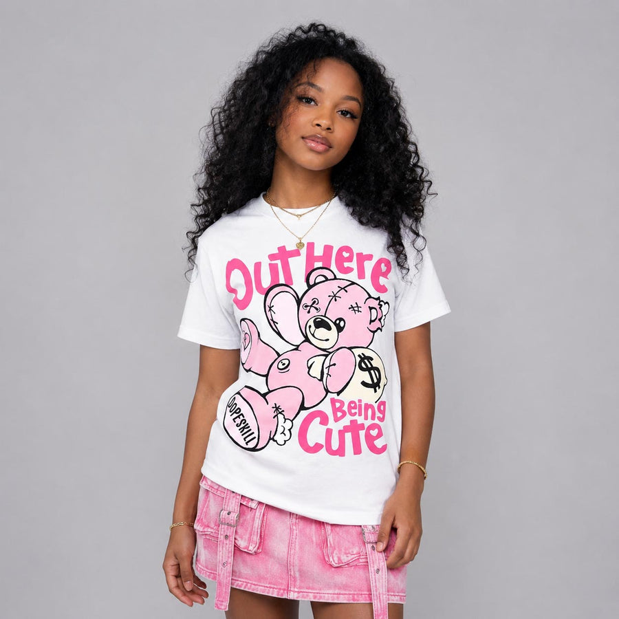 Iced Carmine 4s DopeSkill T-Shirt Out Here Being Cute Graphic