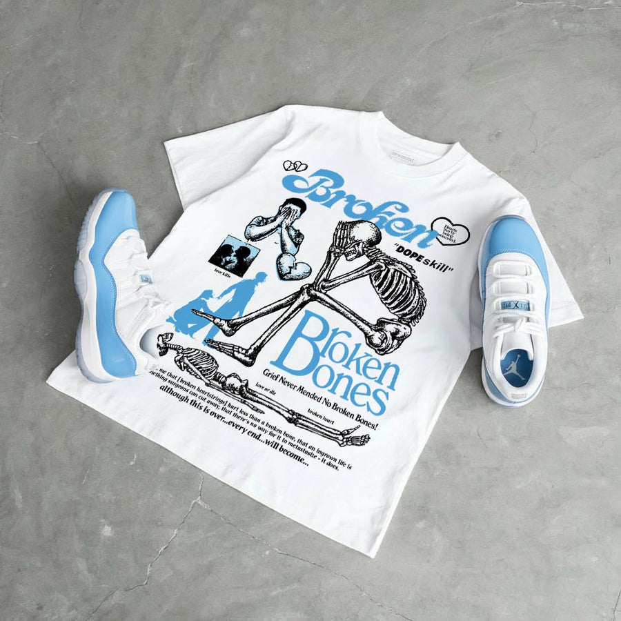 UNC 11s DopeSkill T-Shirt Broken Bones Graphic