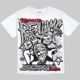 White Cement 4s Oversize Print 'Distorted Realms' DopeSkill Graphic T-shirt