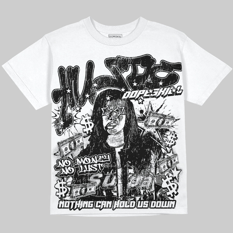 Dunk Panda White Black Oversize Print 'No Money No Lust' DopeSkill Graphic T-shirt