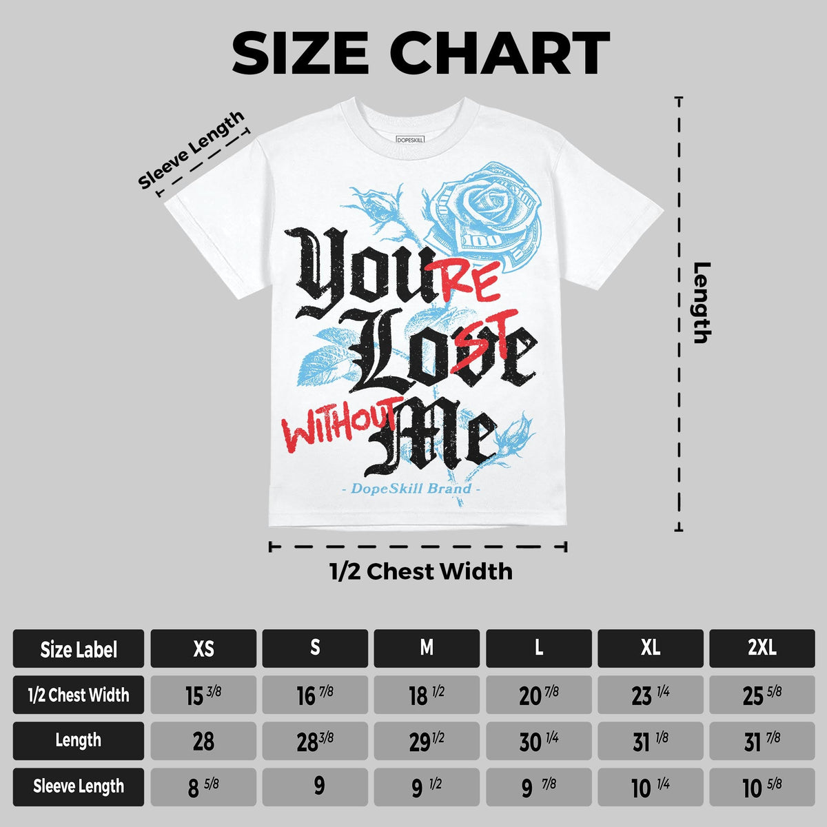 Legend Blue 11s DopeSkill Oversize Print T-Shirt You’re Lost Without Me Graphic