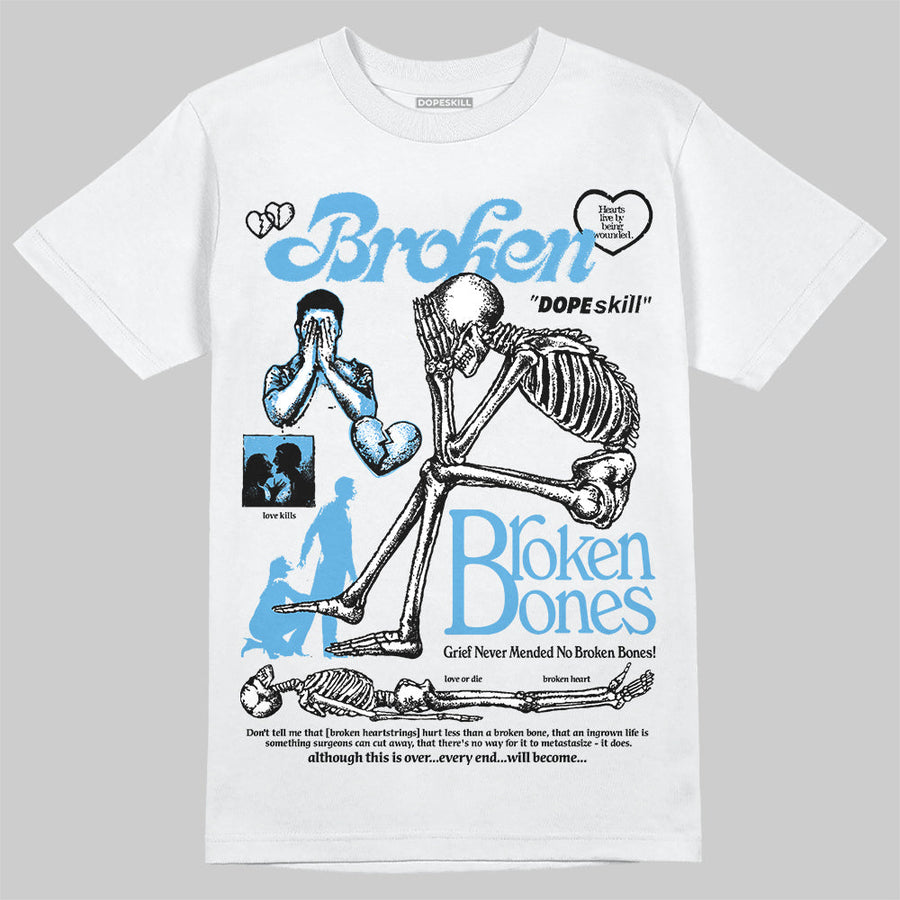 University Blue 14s DopeSkill T-Shirt Broken Bones Graphic