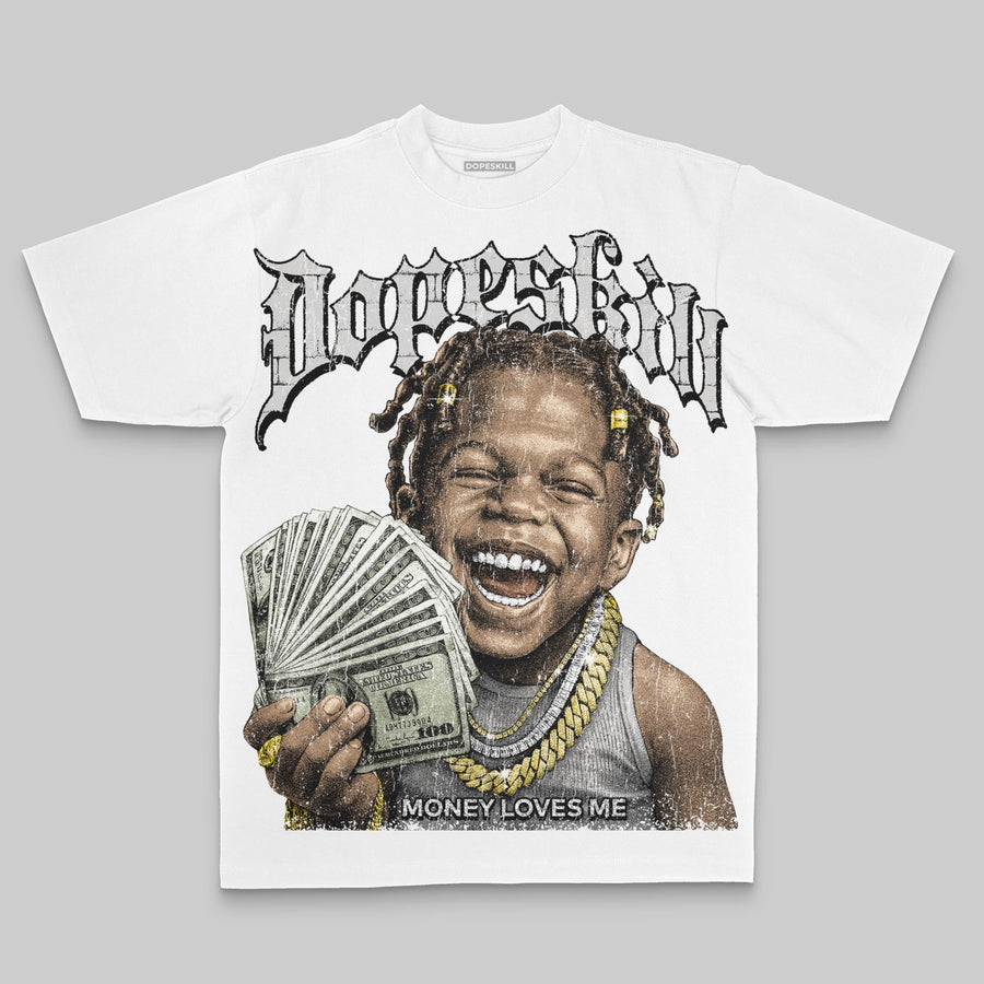 Grey Oversize Print Money Loves Me DopeSkill Graphic T-shirt