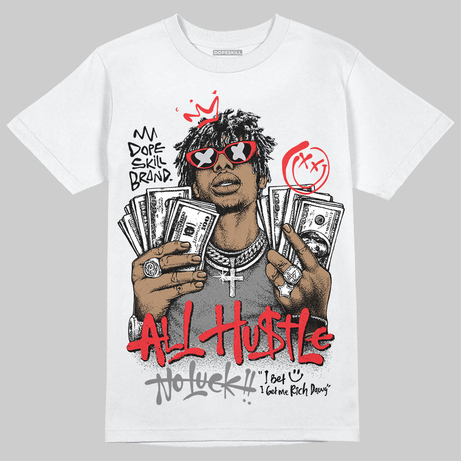 Grey 'All Hustle No Luck' DopeSkill Graphic T-Shirt