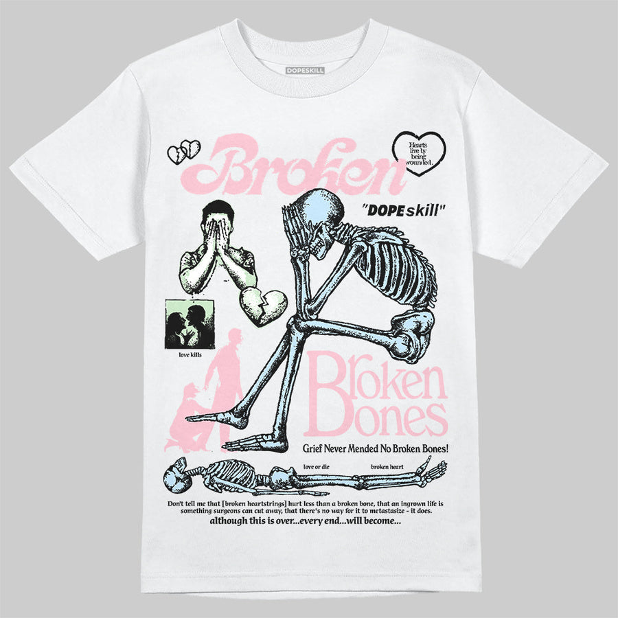 Medium Soft Pink 4s DopeSkill T-Shirt Broken Bones Graphic