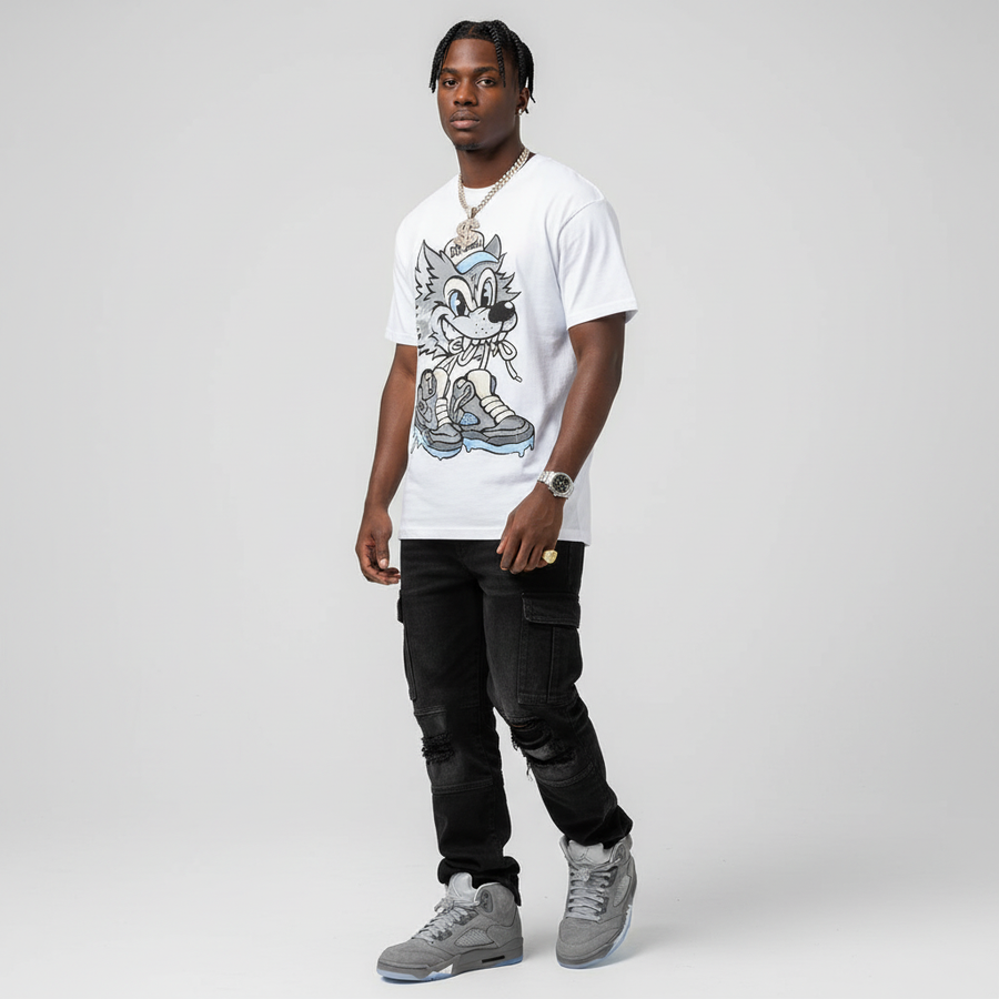 Wolf Grey 5s DopeSkill T-Shirt Wolf Grey 5s Graphic