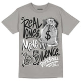 Grey Collection DopeSkill Grey T-shirt Real Ones Move In Silence Graphic