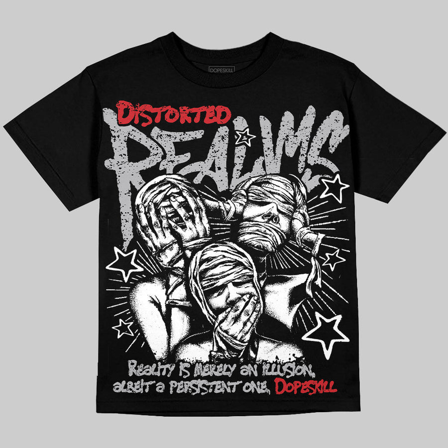 White Cement 4s Oversize Print 'Distorted Realms' DopeSkill Graphic T-shirt