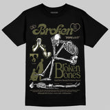 Medium Olive 3s DopeSkill T-Shirt Broken Bones Graphic