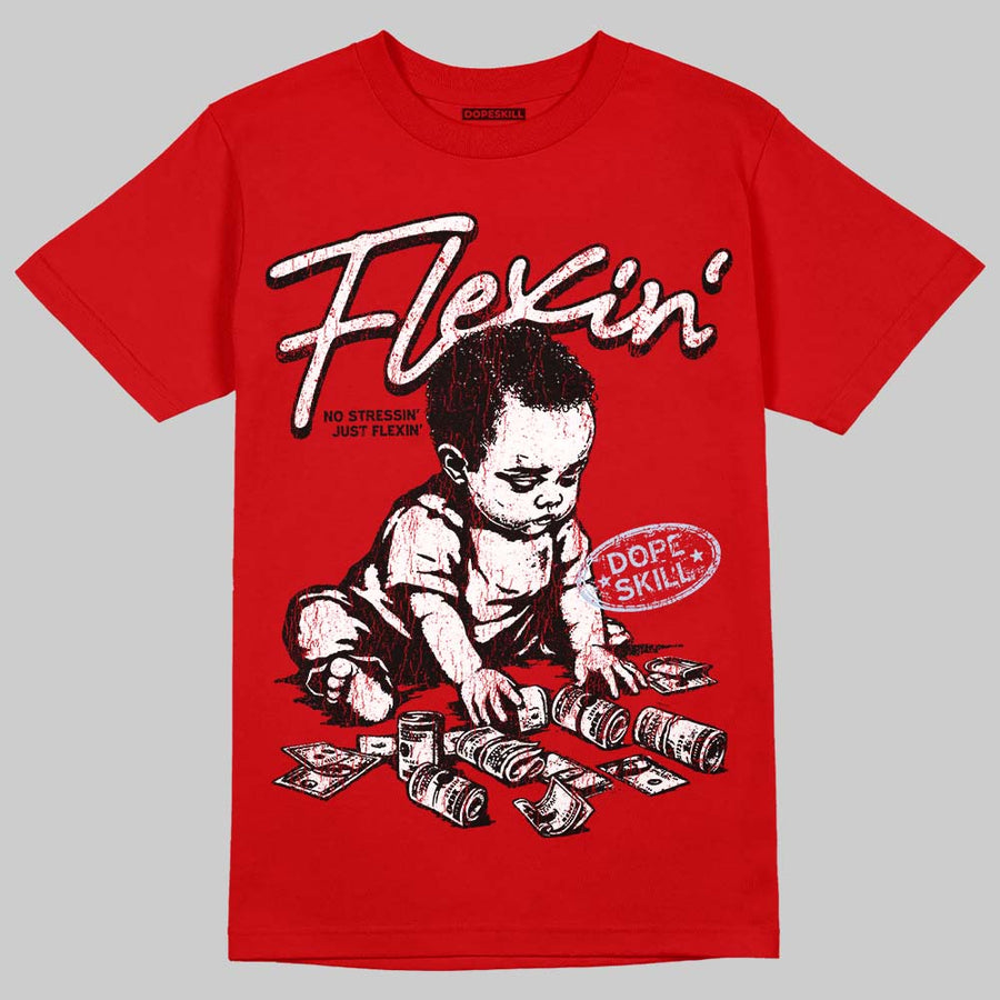 Fire Red “Black Tongue” 5s DopeSkill T-Shirt Flexin' Graphic