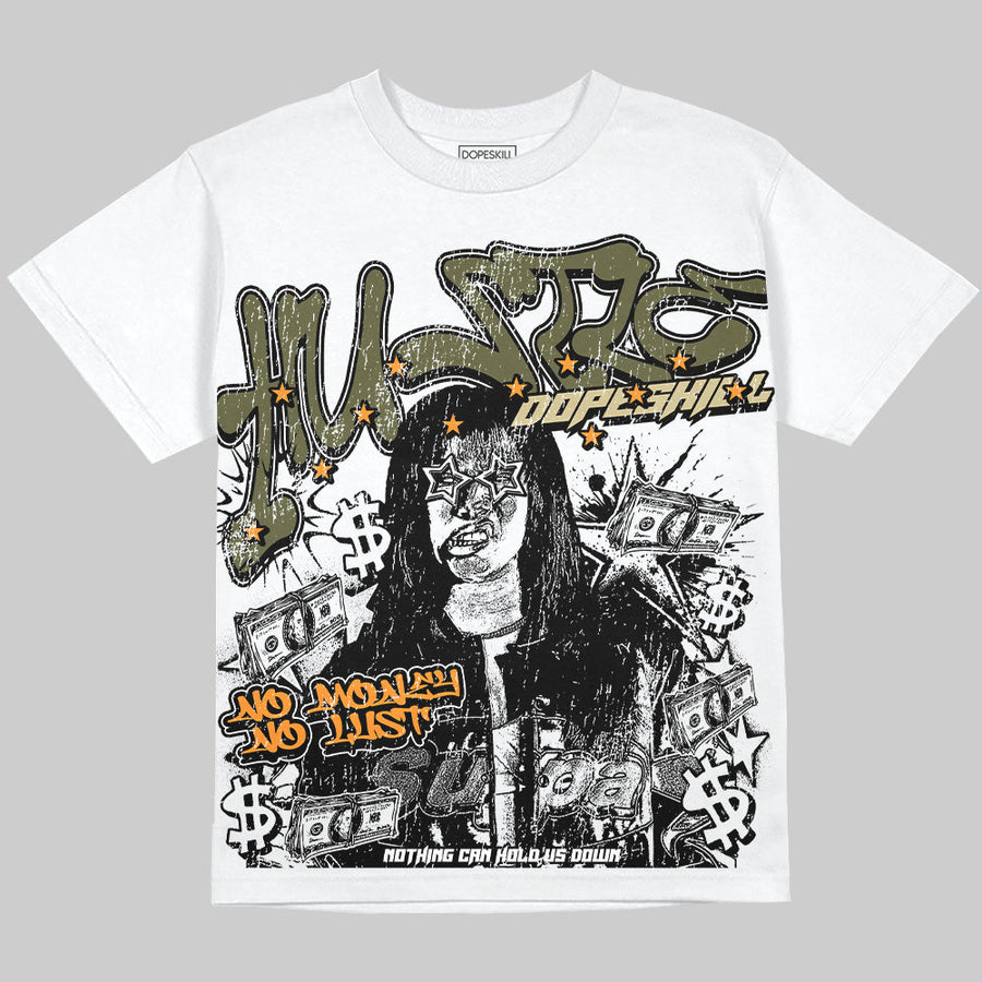 Olive Collection DopeSkill Oversize Print T-Shirt No Money No Lust Graphic