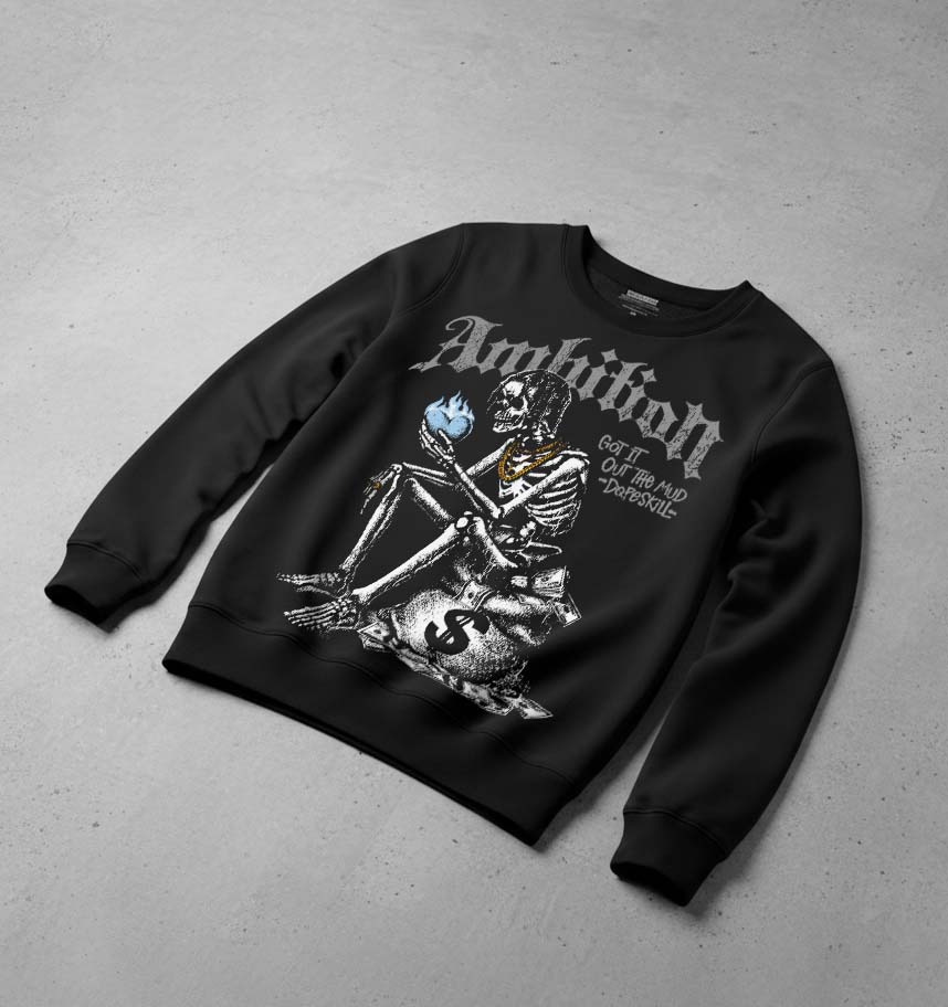 Wolf Grey 5s DopeSkill Sweatshirt Ambition Graphic