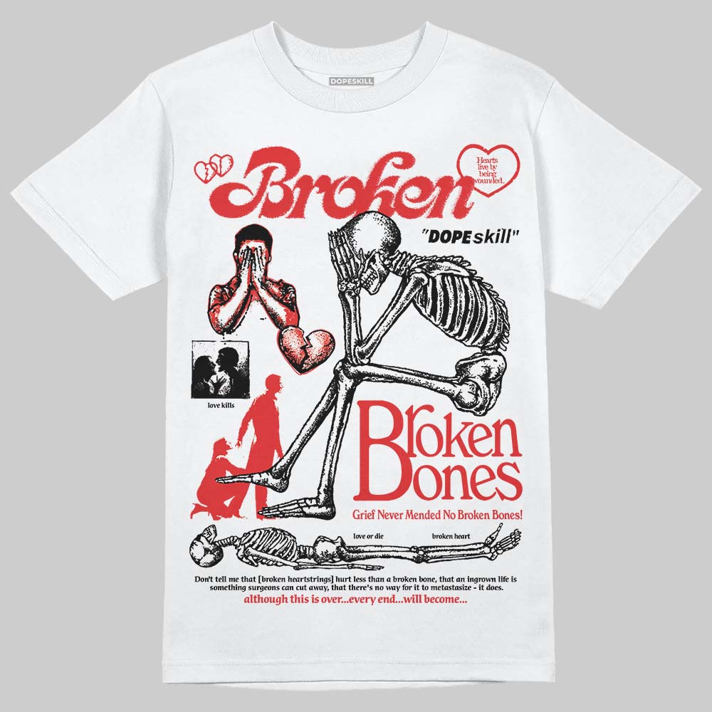 AJ 13 Chicago True Red Cherry DopeSkill T-Shirt Broken Bones Graphic