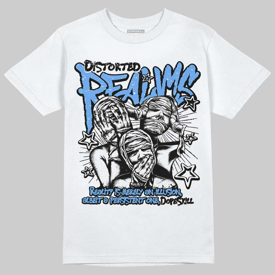 Black University Blue 5s DopeSkill T-Shirt Distorted Realms Graphic