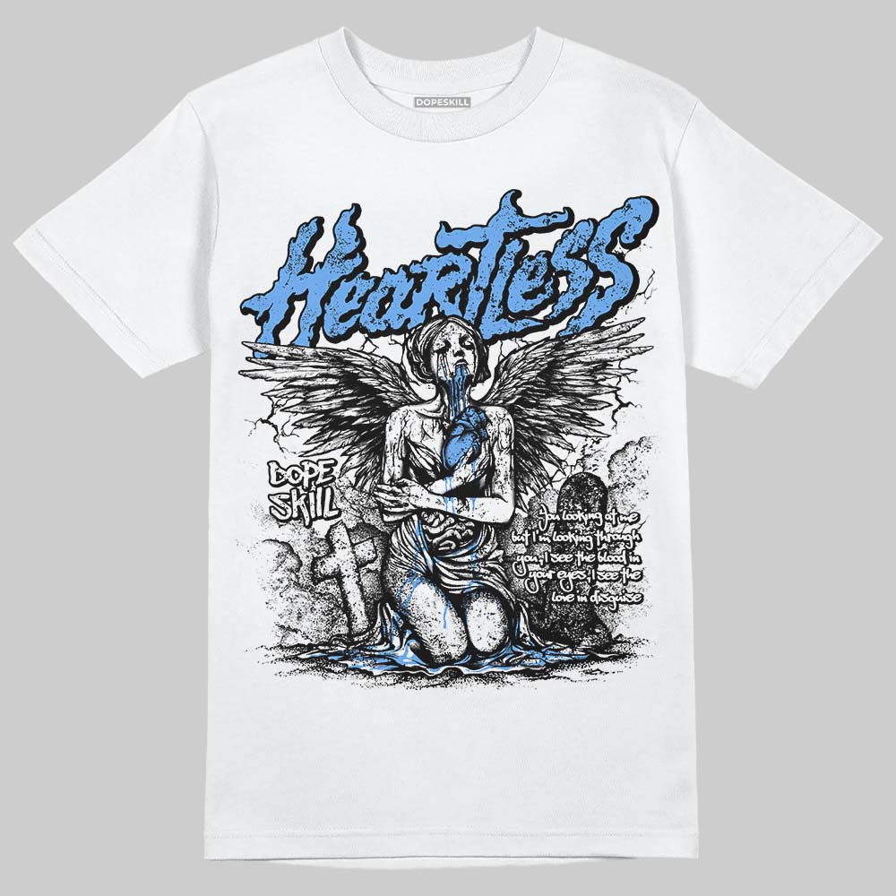 Black University Blue 5s DopeSkill T-Shirt Heartless Graphic