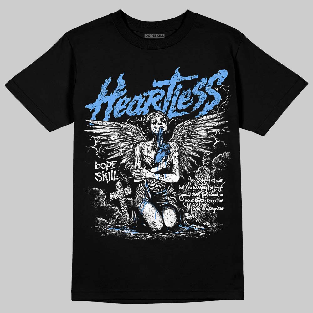 Black University Blue 5s DopeSkill T-Shirt Heartless Graphic