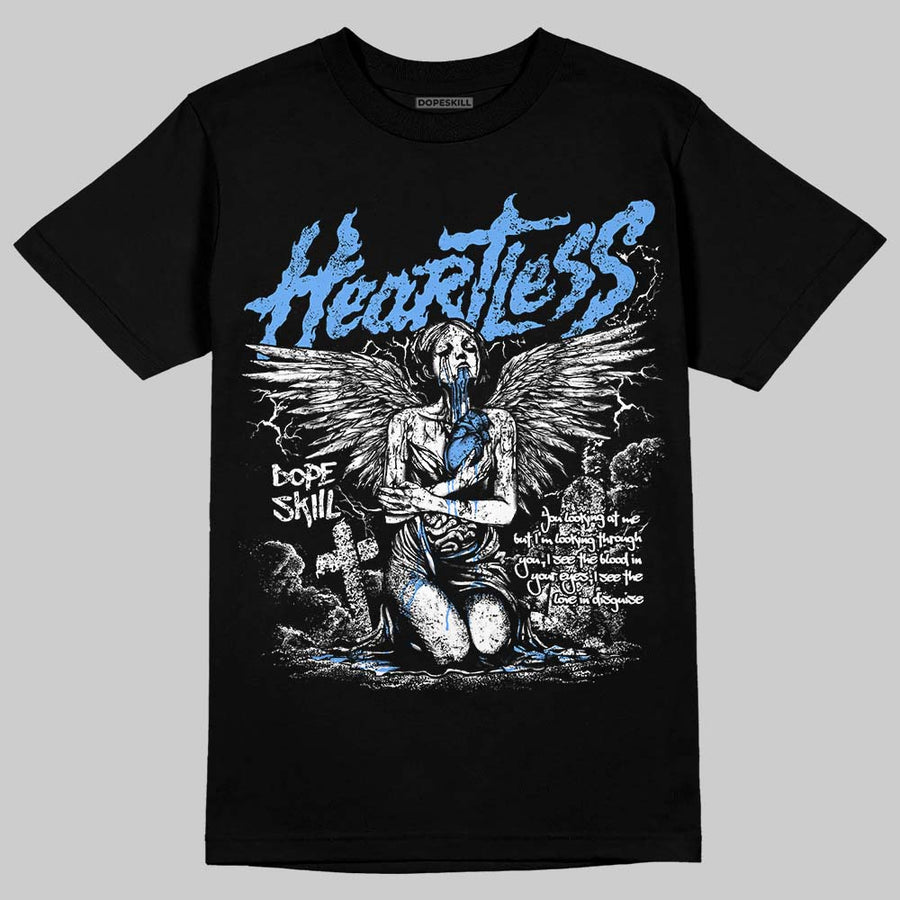 Black University Blue 5s DopeSkill T-Shirt Heartless Graphic