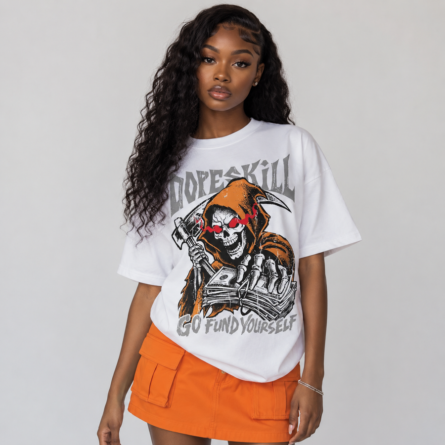 'Orange Citrus' 3s DopeSkill T-Shirt Go Fund Yourself Graphic