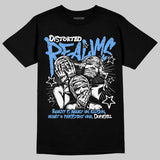 Black University Blue 5s DopeSkill T-Shirt Distorted Realms Graphic