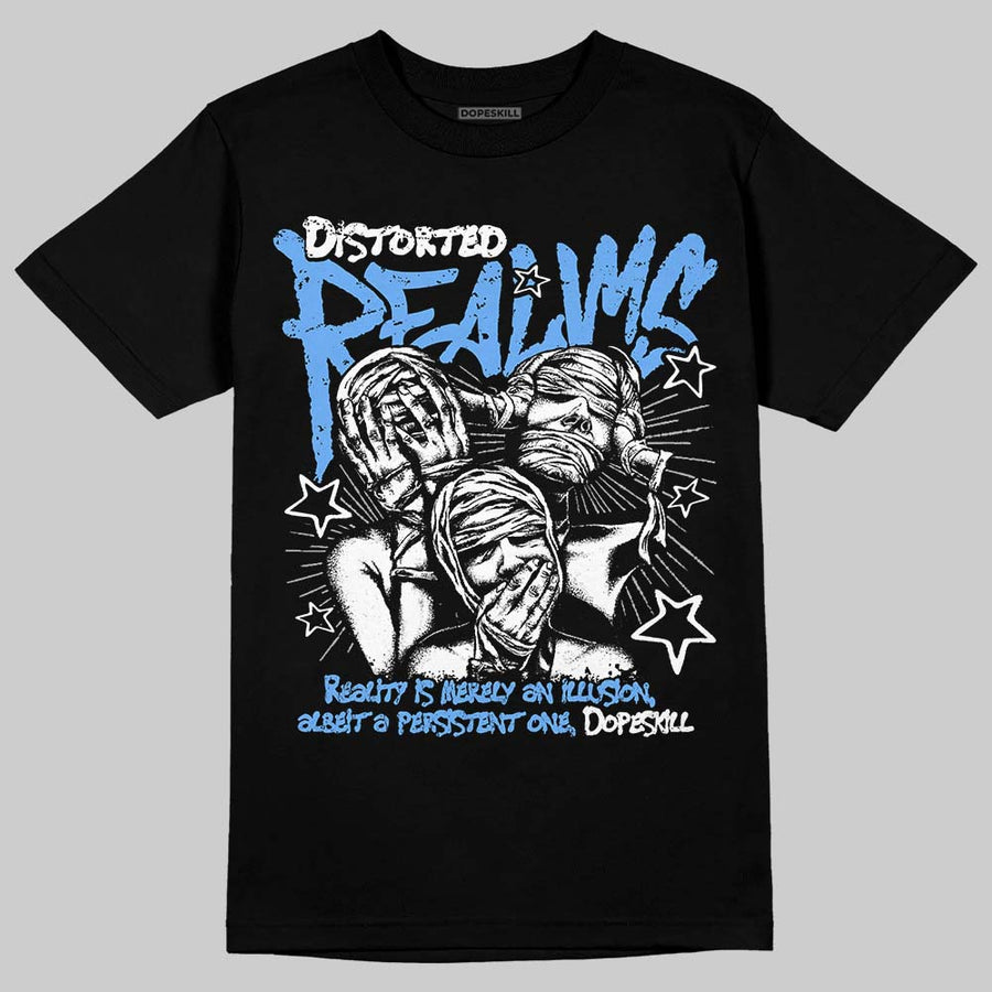 Black University Blue 5s DopeSkill T-Shirt Distorted Realms Graphic
