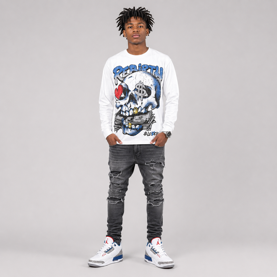 “True Blue” 3s DopeSkill Long Sleeve T-Shirt Rebirth Graphic